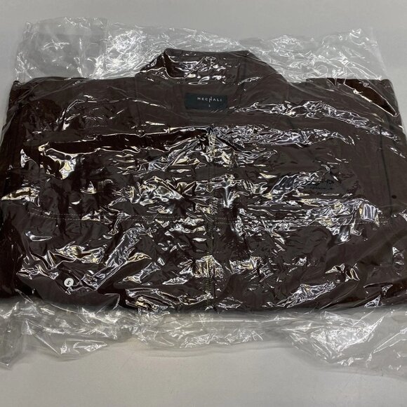 Mechali Men's Contrast Stitch Worker Jacket – Coffee Brown – Size S – NWT - Picture 3 of 13